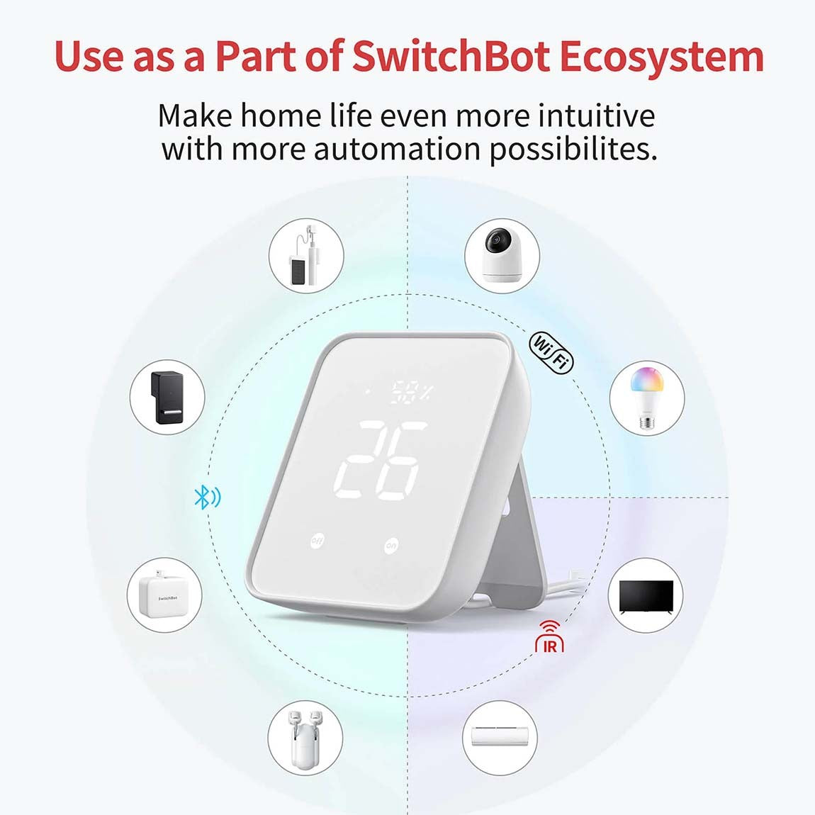 Switchbot Hub 2 IR-Sendesystem Thermo-Hygrometer (W3202100)