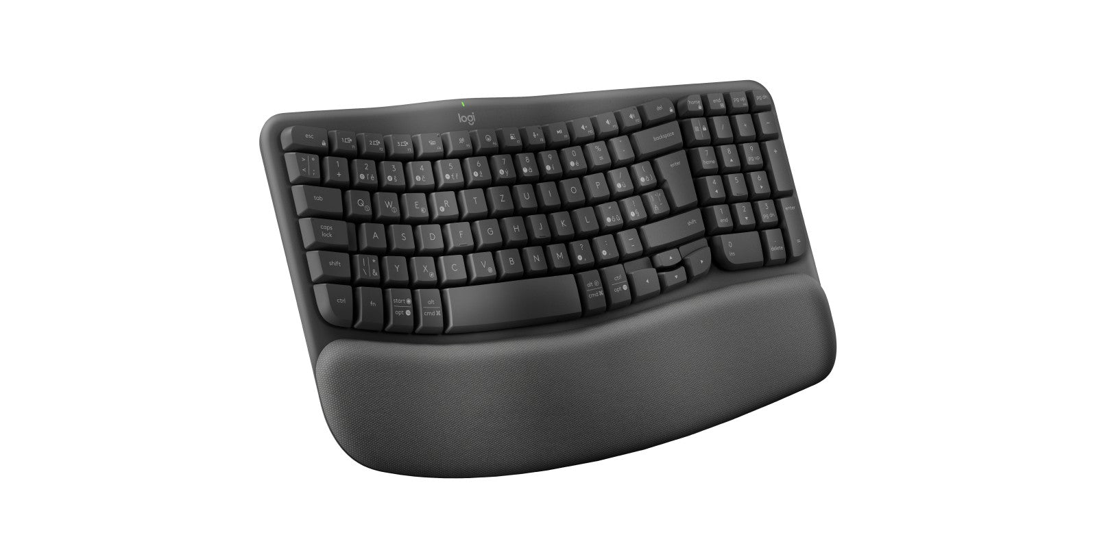 Logitech Wave Keys - Tastatur - kabellos - 2.4 GHz, Bluetooth LE - QWERTZ - Tschechisch - Graphite (920-012307)