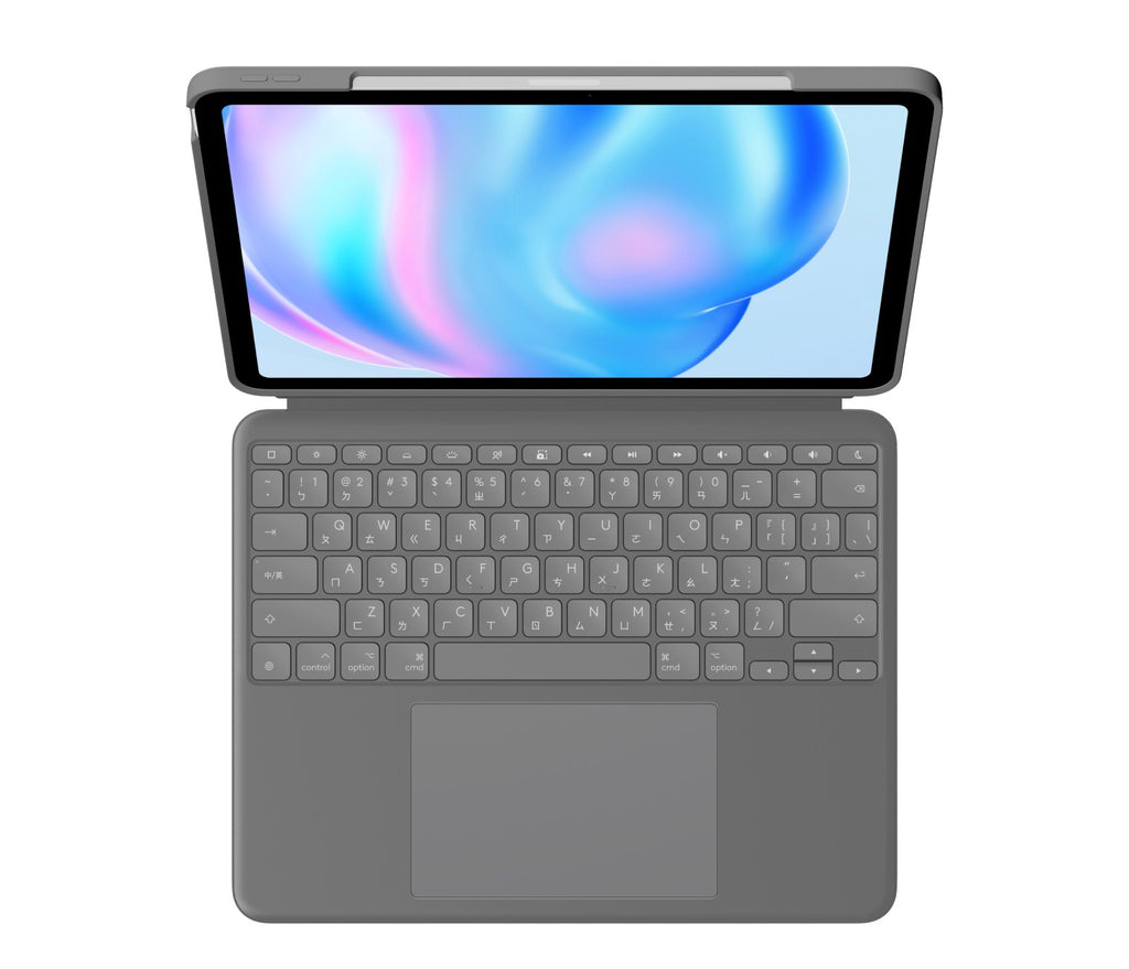 Logitech Combo Touch - Keyboard and Folio Case with Trackpad - Backlit - Apple Smart Connector - QWERTZ - Oxford Gray - for Apple