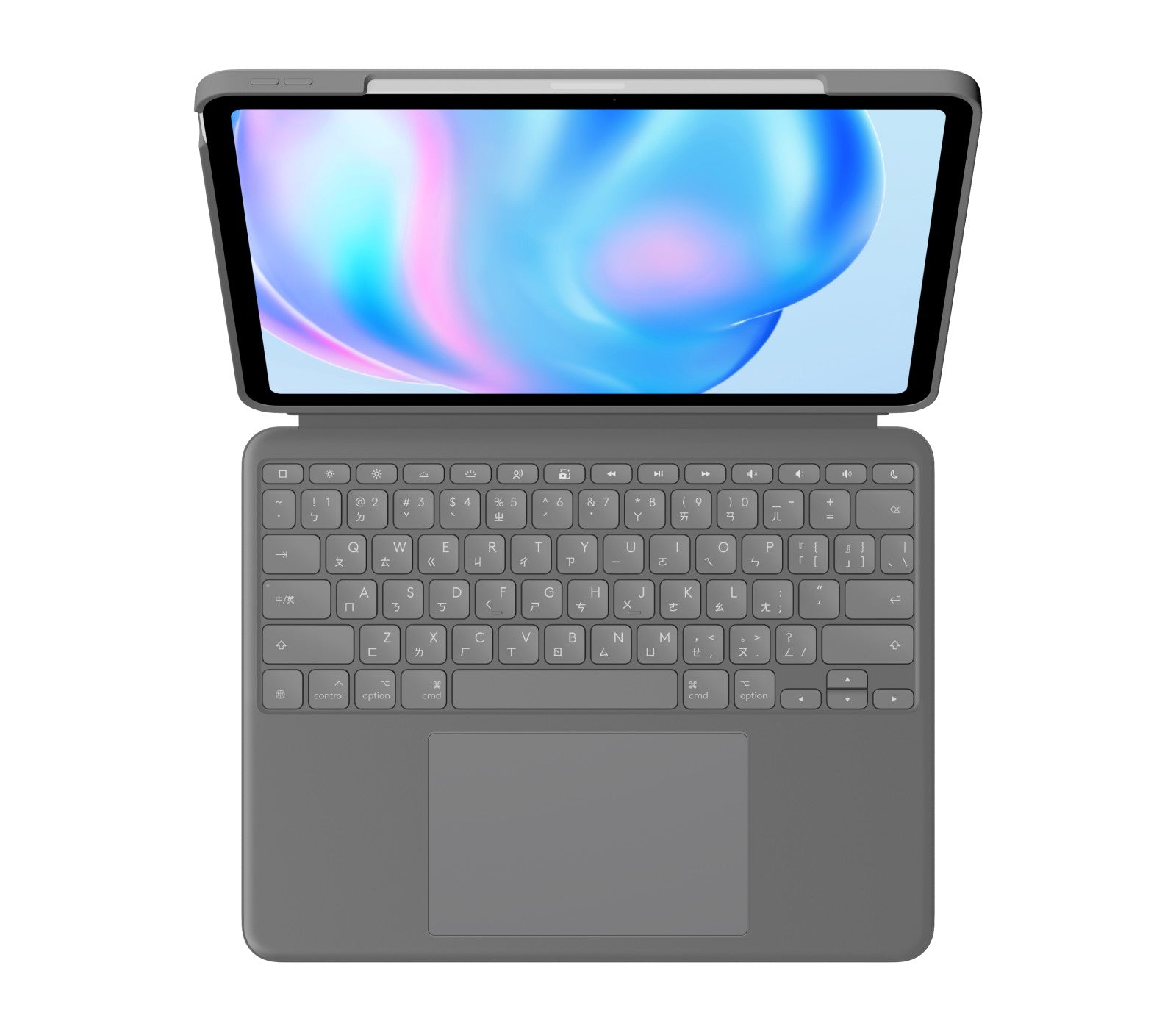 Logitech Combo Touch - Keyboard and Folio Case with Trackpad - Backlit - Apple Smart Connector - QWERTZ - Oxford Gray - for Apple