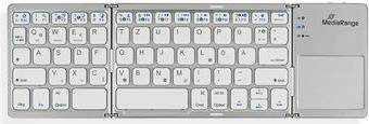 MediaRange MROS133 - Tastatur - klappbar - mit Touchpad - kabellos - Bluetooth 3.0 - QWERTZ - Deutschland/Österreich/Schweiz - silver (MROS133)