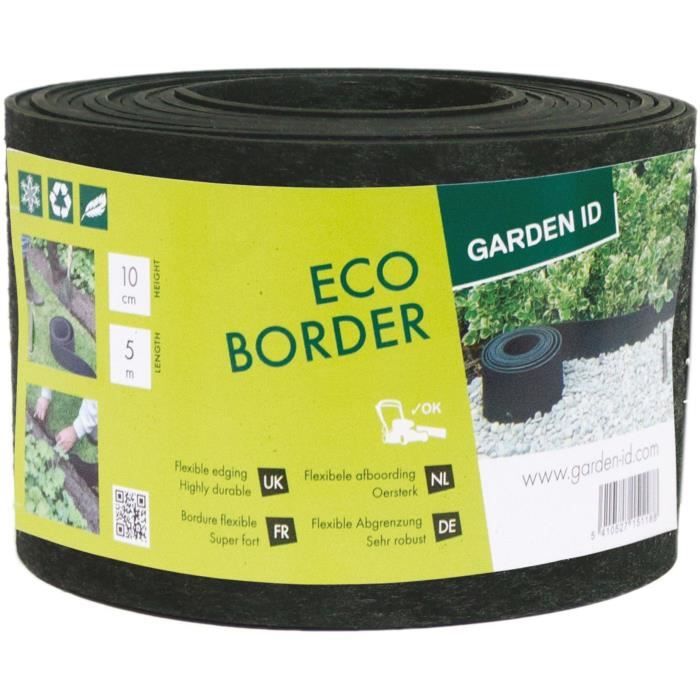 GARDEN ID Eco Border - Recycled Rubber Garden Edging - 5 m H10 cm - Flexible and Durable