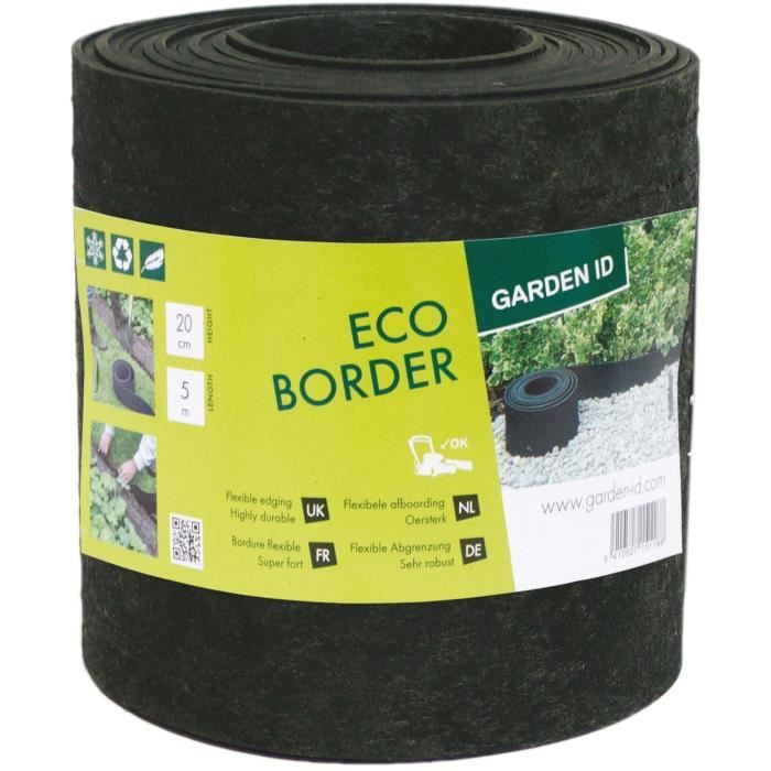 GARDEN ID Eco Border - Recycled Rubber Garden Edging - 5 m H20 cm - Flexible and Durable