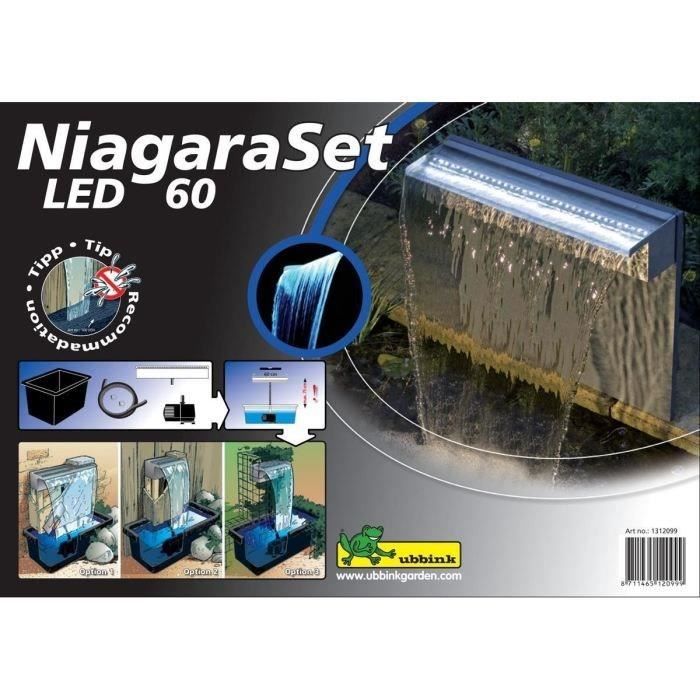 Ubbink Niagara 60 cm LED Waterfall Set with Pump for Garden Features 401379