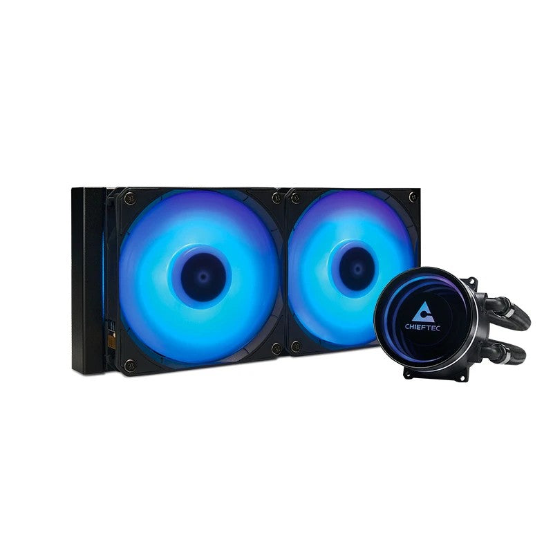 Chieftec Iceberg 240 - Prozessor-Flüssigkeitskühlsystem - Kühlergröße: 240 mm - (für: LGA1150, LGA1151, LGA1155, LGA1156, LGA1200, LGA1700, LGA1851, AM2, AM2+, AM3+, AM4, AM5, FM1, FM2, FM2+) - Kupfer - 120 mm (CLC-240-RGB)