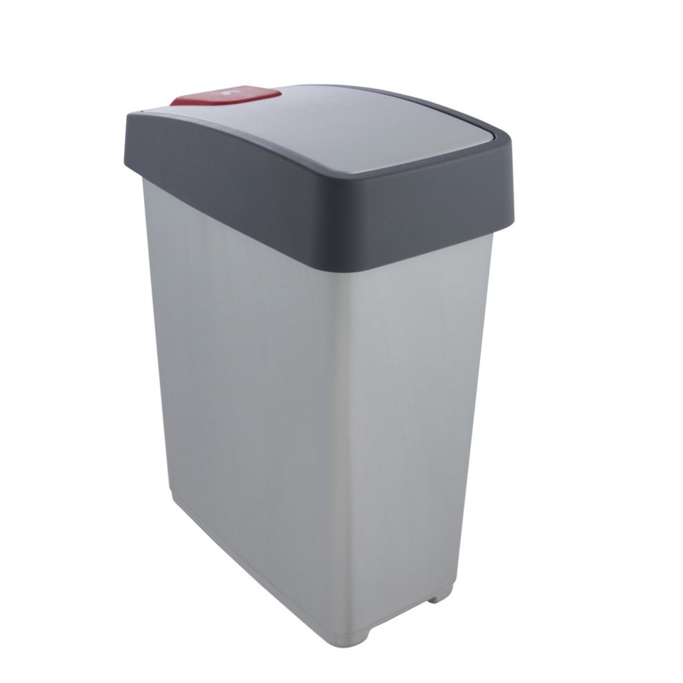 keeeper Abfalleimer "magne", 25 Liter, silver / grey 2-Wege-Öffnung: schwingend nach unten öffnen oder nach oben - 1 Stück (1060416000000)