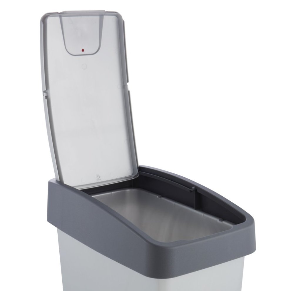 keeeper Abfalleimer "magne", 25 Liter, silver / grey 2-Wege-Öffnung: schwingend nach unten öffnen oder nach oben - 1 Stück (1060416000000)