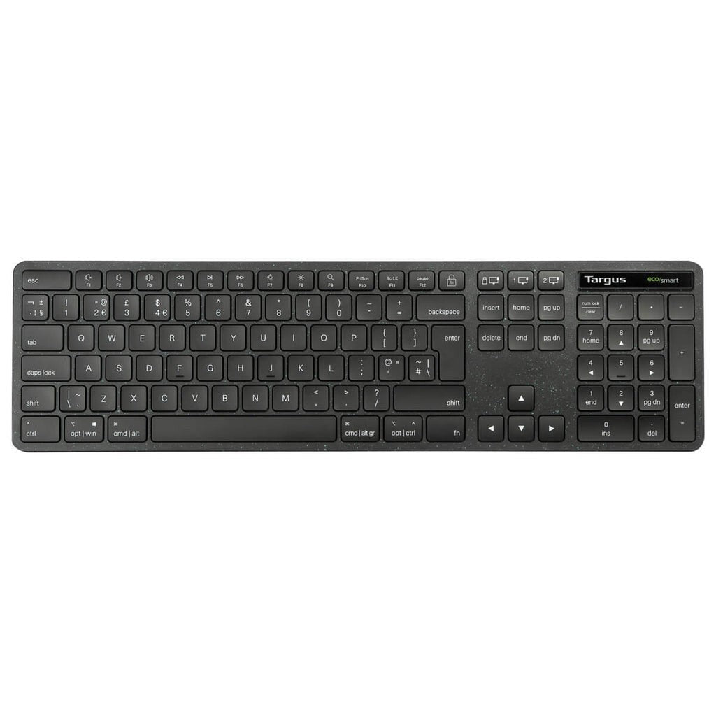 Targus EcoSmart - Full Size Wireless Keyboard - Antimicrobial - Bluetooth 5.0 - Nordic - Black AKB873NO