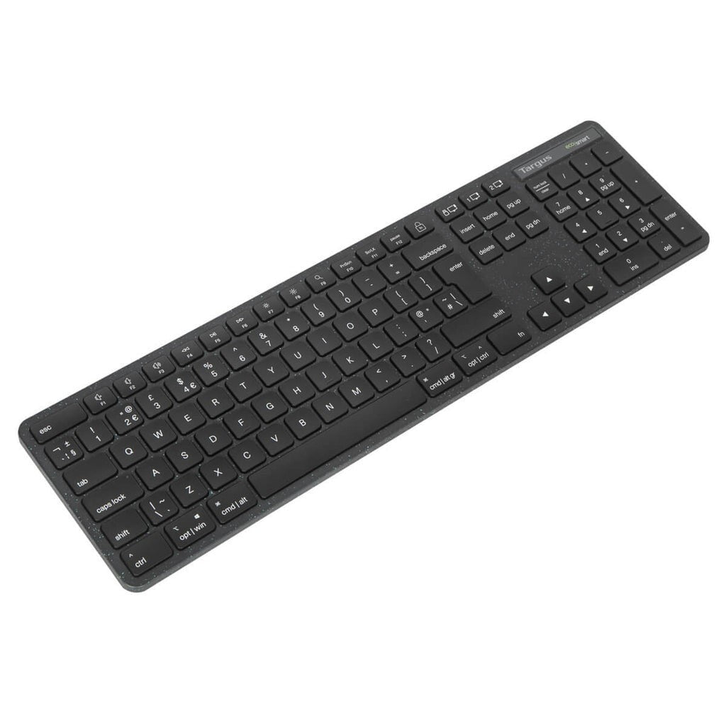 Targus EcoSmart - Full Size Wireless Keyboard - Antimicrobial - Bluetooth 5.0 - Nordic - Black AKB873NO