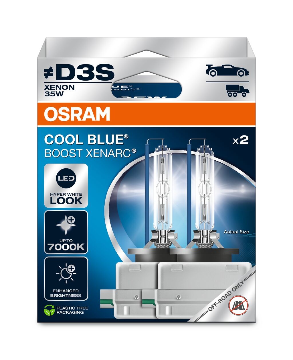 Osram Cool Blue Boost D3S Xenon Headlight Lamp 3200lm 7000K