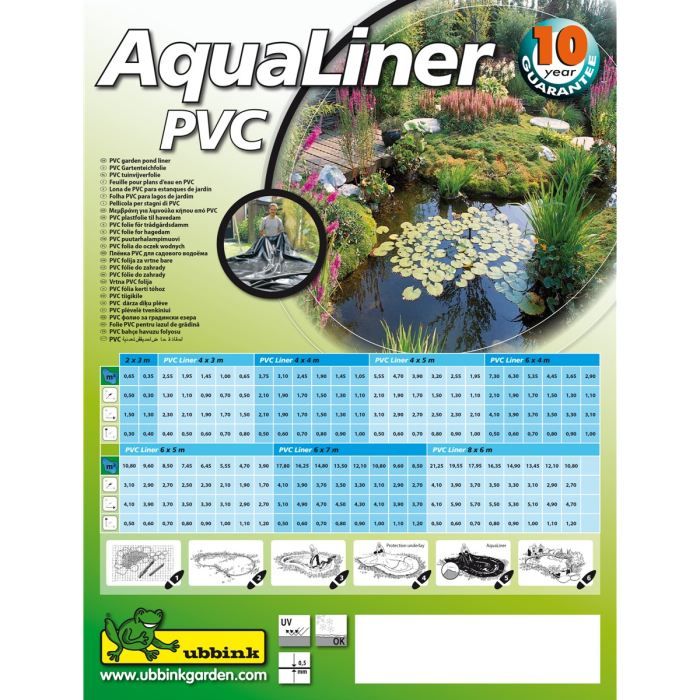 Ubbink AquaLiner Pond Liner 4 x 5 m PVC 0.5 mm - Model 1331950