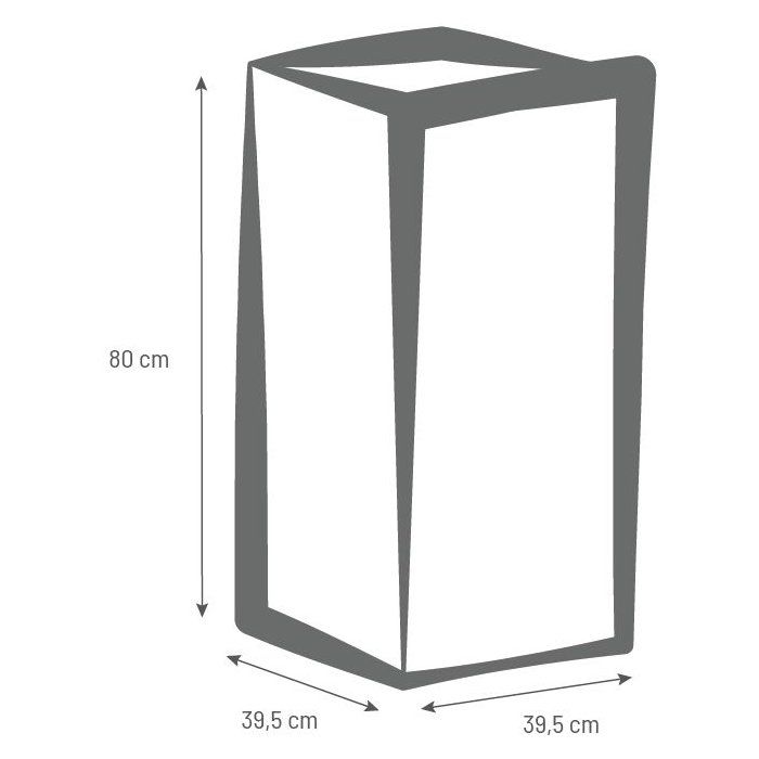 EDA Square Flower Box - Volcania - 31 L - Indoor/Outdoor - 39.5 x 39.5 x H 80 cm - Anthracite Grey