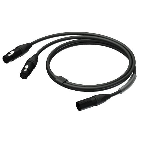 PROCAB PRA736/1.5 XLR (M) to 2x XLR (F) Cable 1.5 m