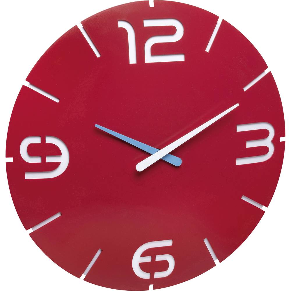 TFA 60.3047.05 - Quartz Wall Clock - 35 cm x 3.5 cm - Red