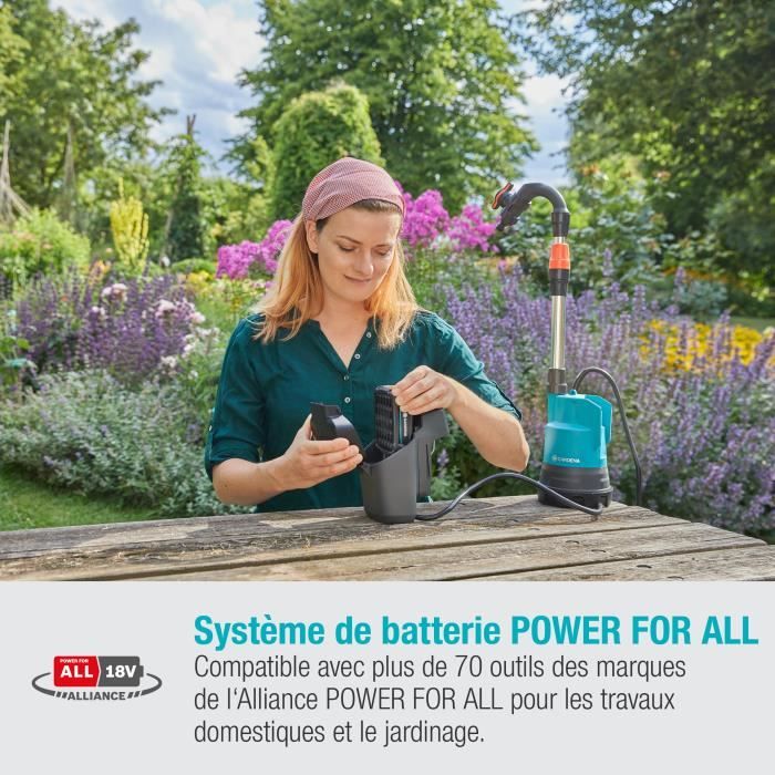 Gardena 2000/2 18V P4A Submersible Pump for Rainwater Collector