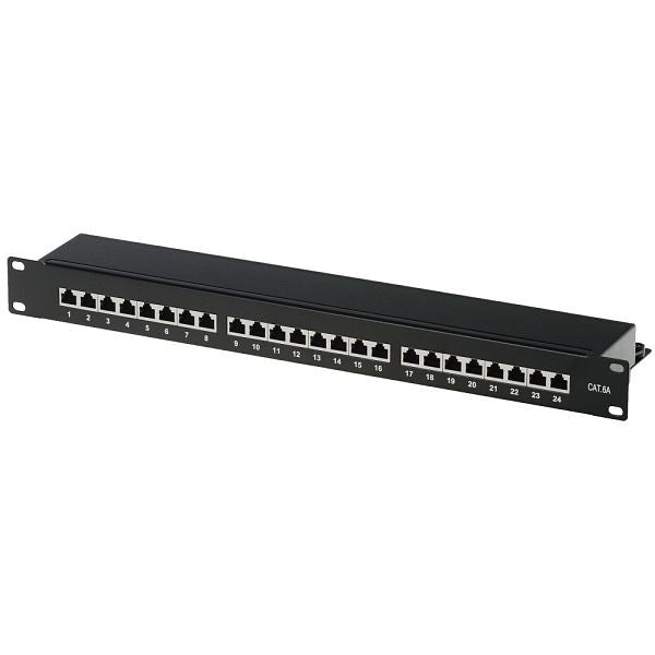 Helos Patch Panel RJ-45 X 24 Black RAL 9005 0.5U 48.3 cm (19")
