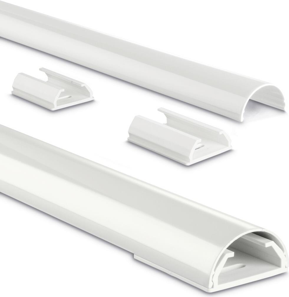 Hama Aluminum Cable Duct, Semi-Circular, 110 x 3.3 x 1.8 cm, White