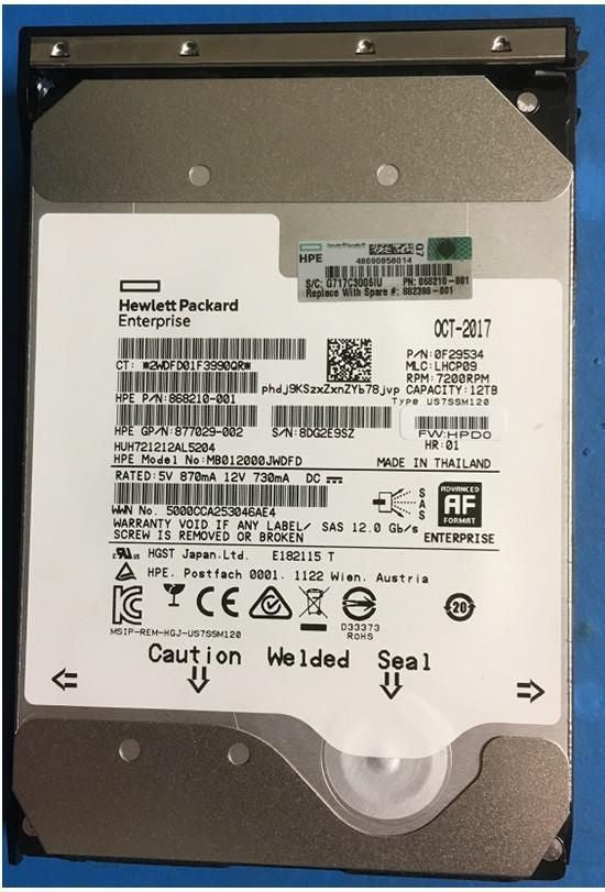 HPE DRV HDD 12TB 7.2K LFF Hard Drive 12,000 GB (881781-S21)
