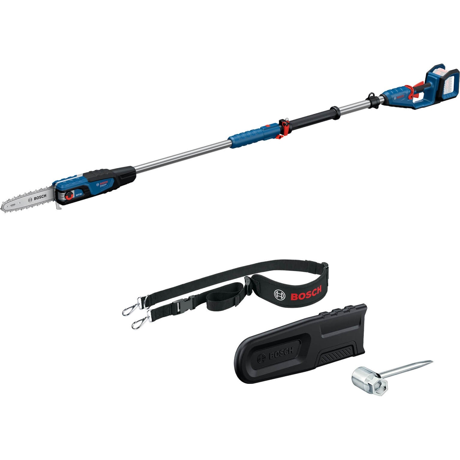 Bosch Professional 18V Cordless Pole Pruner GKE 18V-25 TP (23 cm length, 7.70 m/s chain speed) without battery