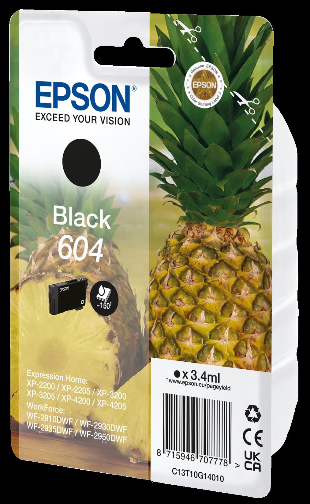 Epson 604 Ink Cartridge Black 3.4 ml Original (C13T10G14020)