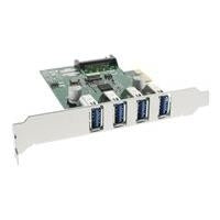 InLine® PCIe USB 3.0 Interface Card, 4x Ports, Low-Profile Slotblech, Model 76661C