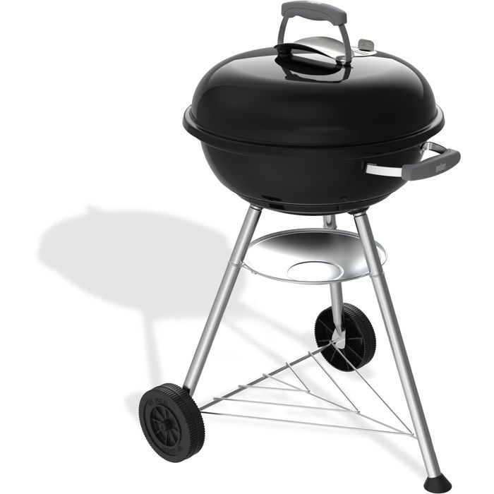 Weber Compact Kettle Charcoal Barbecue - 47 cm - Enamelled Steel - 6 Place Settings - Black