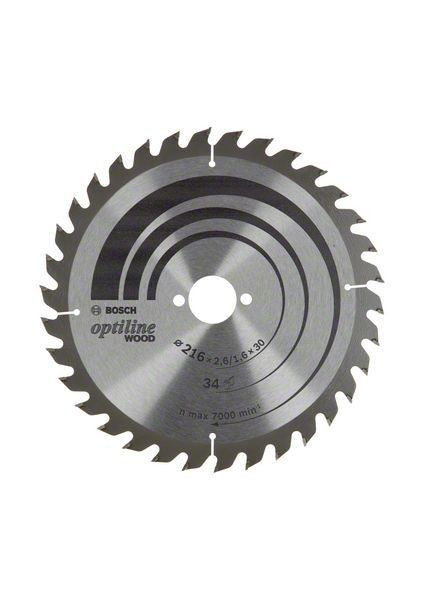 Optiline Circular Saw Blade 216 x 30 mm 34 Teeth (2608838409)