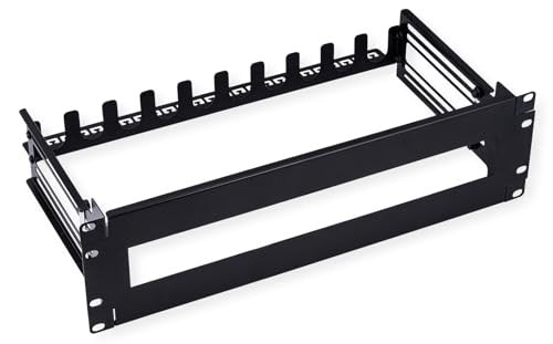 VALUE 19" Mounting Frame for DIN Rail Devices, 3U, Black, 26.99.0340
