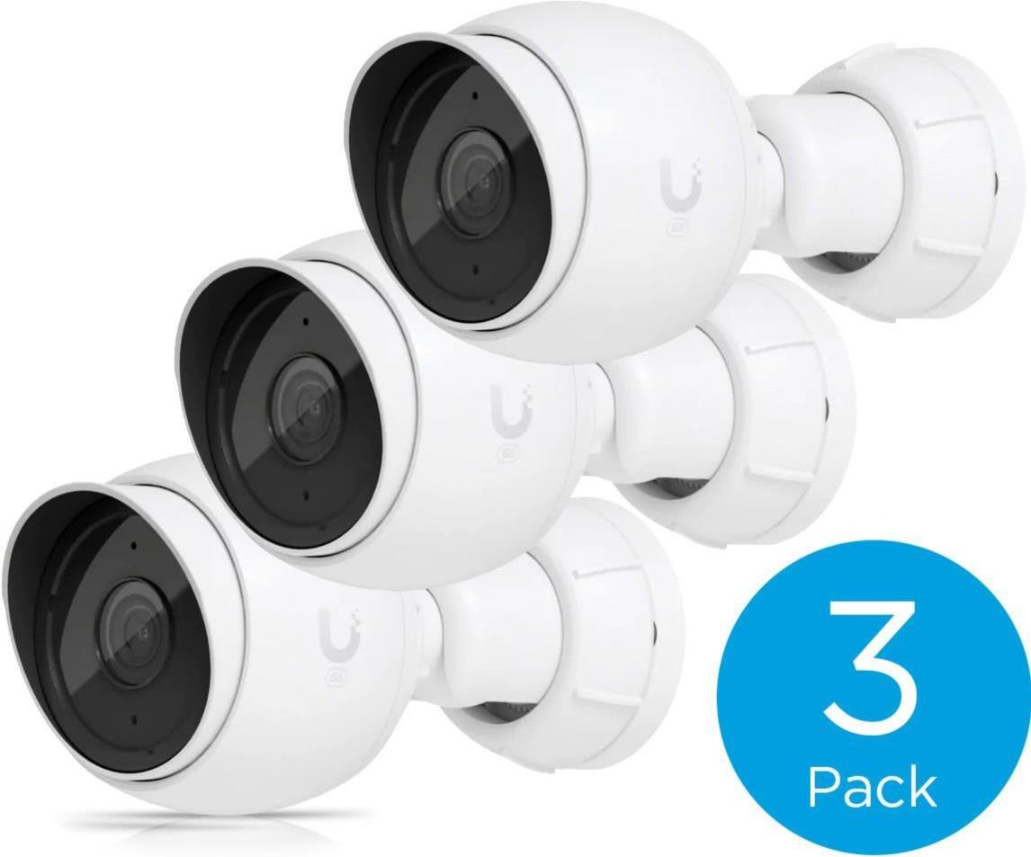 Ubiquiti UniFi Predect G5 - Network Surveillance Camera - Bullet - Indoor, Outdoor - Weatherproof - Color (Day & Night) - 5 MP - 2688 x 1512 - 2K - Fixed Focal Length - Audio - LAN 10/100 - PoE (Pack of 3) (UVC-G5-BULLET-3)