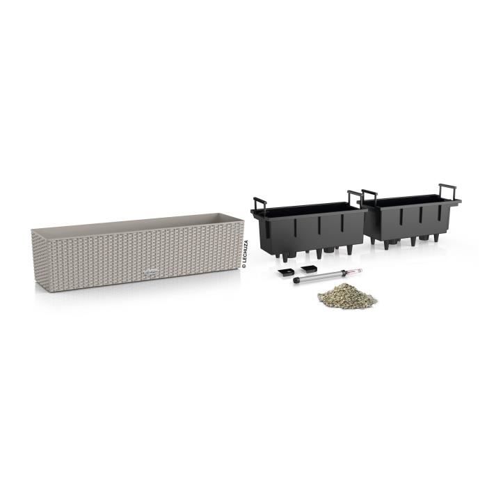 LECHUZA Planter - Balconera Cottage 80 - 79 x 19 x 19 cm - 12 L - Complete Kit - Sandable