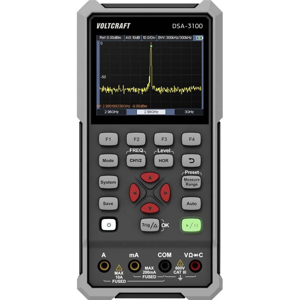 Voltcraft DSA-3100 Hand-Oszilloskop 100 MHz 2-Kanal 500 MSa/s 8 kpts 8 Bit Handgerät (VC-16968915)