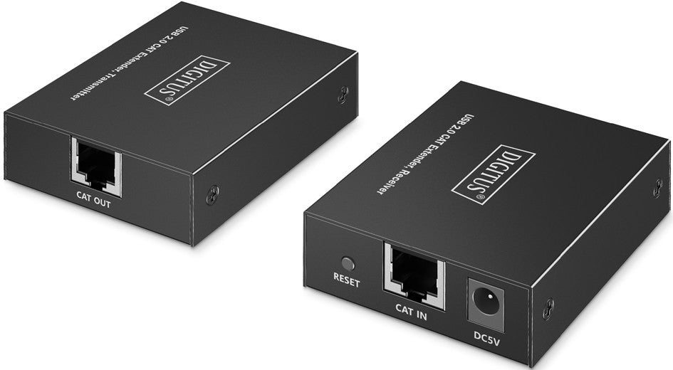 DIGITUS USB 2.0 CAT Extender, 4 Port USB-A, 150m (DA-73120)