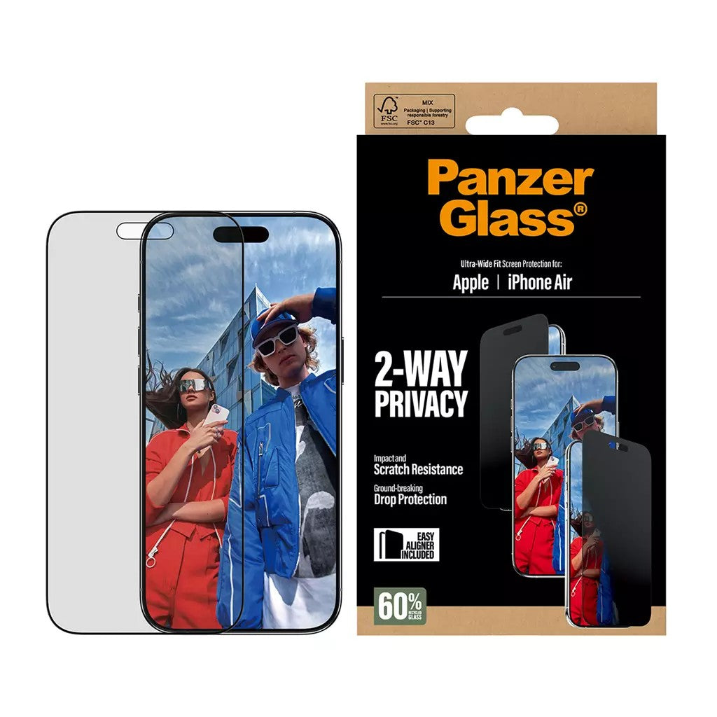 PanzerGlass 2-Way Privacy Screen Protector iPhone 17 Air Ultra-Wide Fit PG74944
