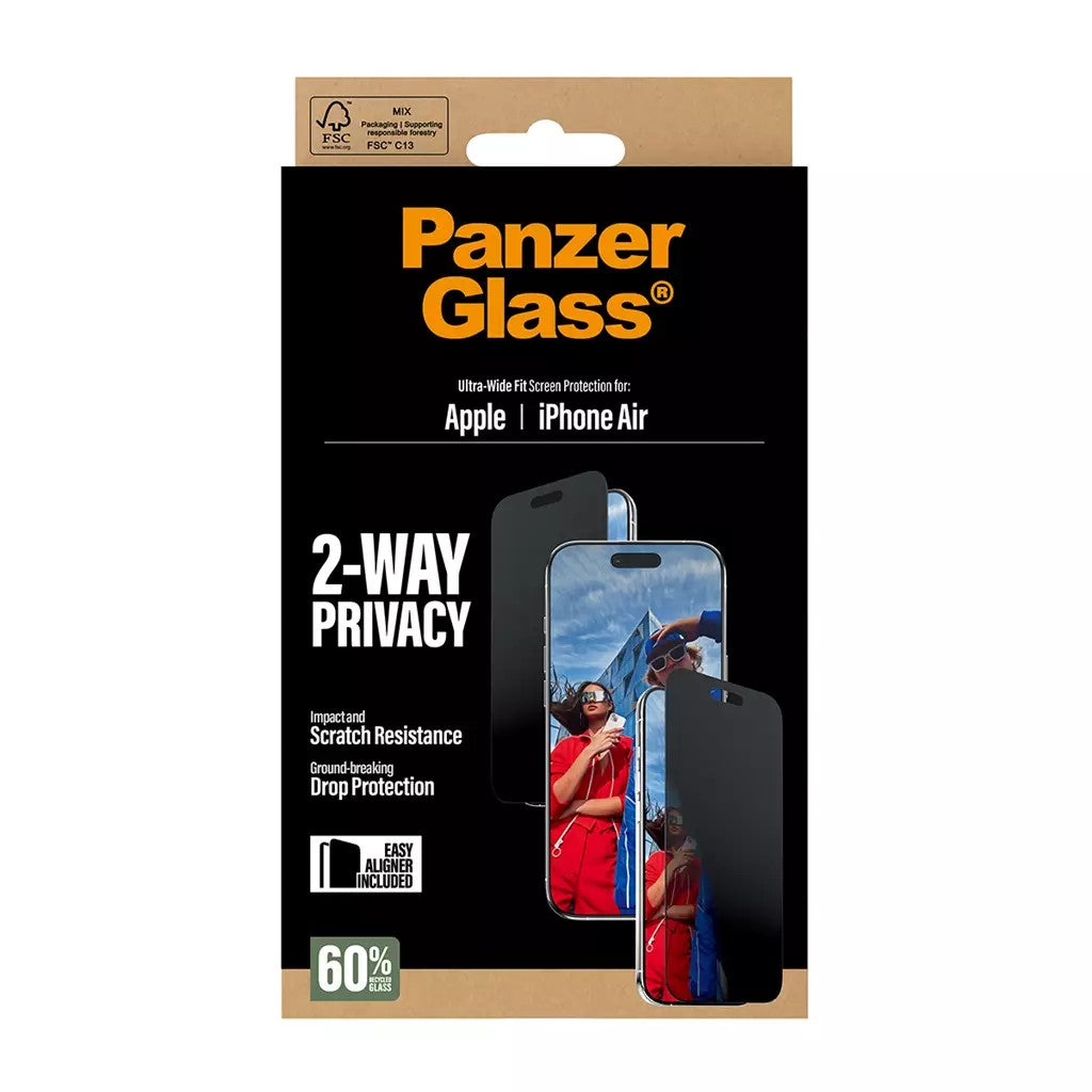 PanzerGlass 2-Way Privacy Screen Protector iPhone 17 Air Ultra-Wide Fit PG74944