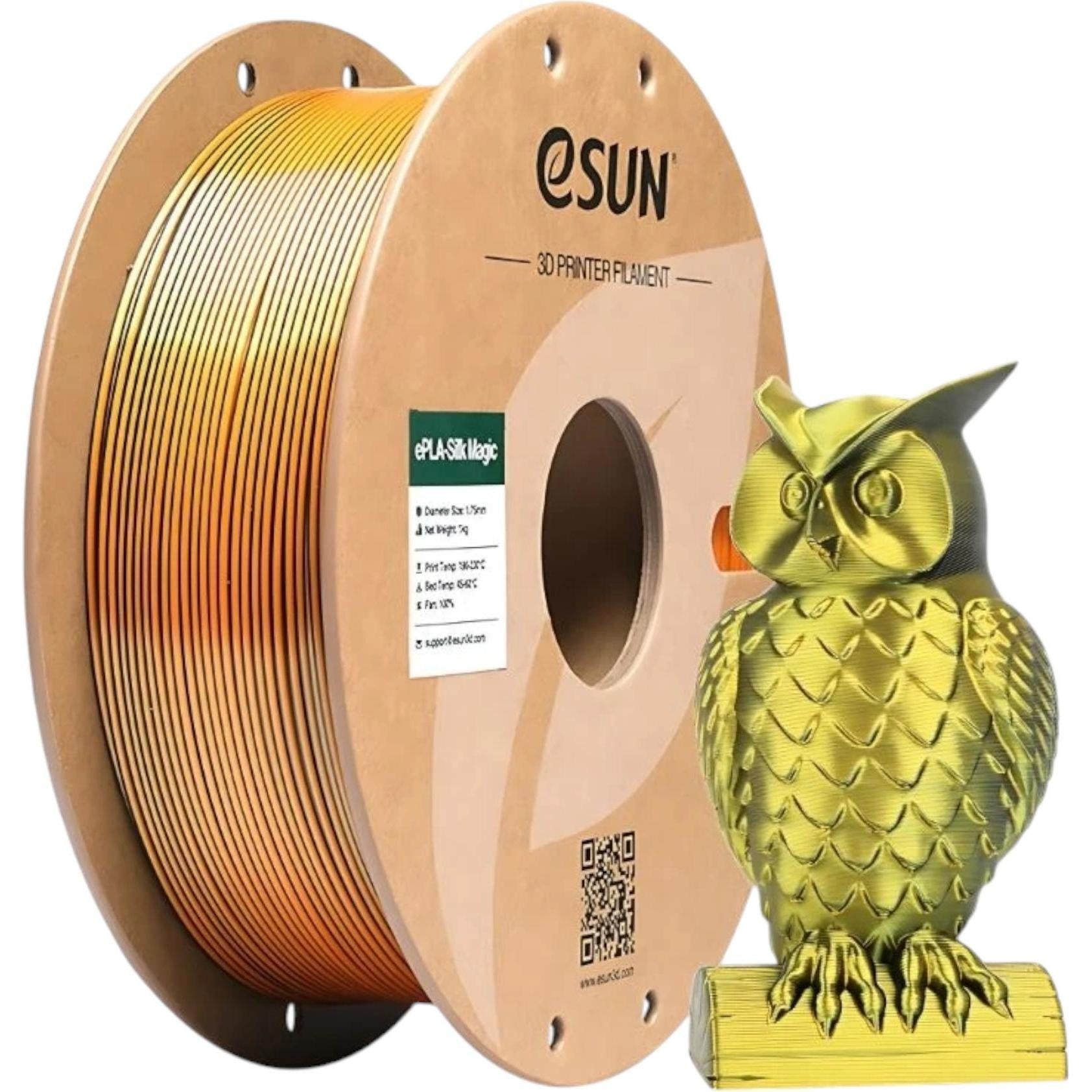 EPLA-SILK MAGIC 3D Filament - 1.75 mm - Black Gold - 1 kg - ESUN EPLA-SILKMAGIC-P175BJ1
