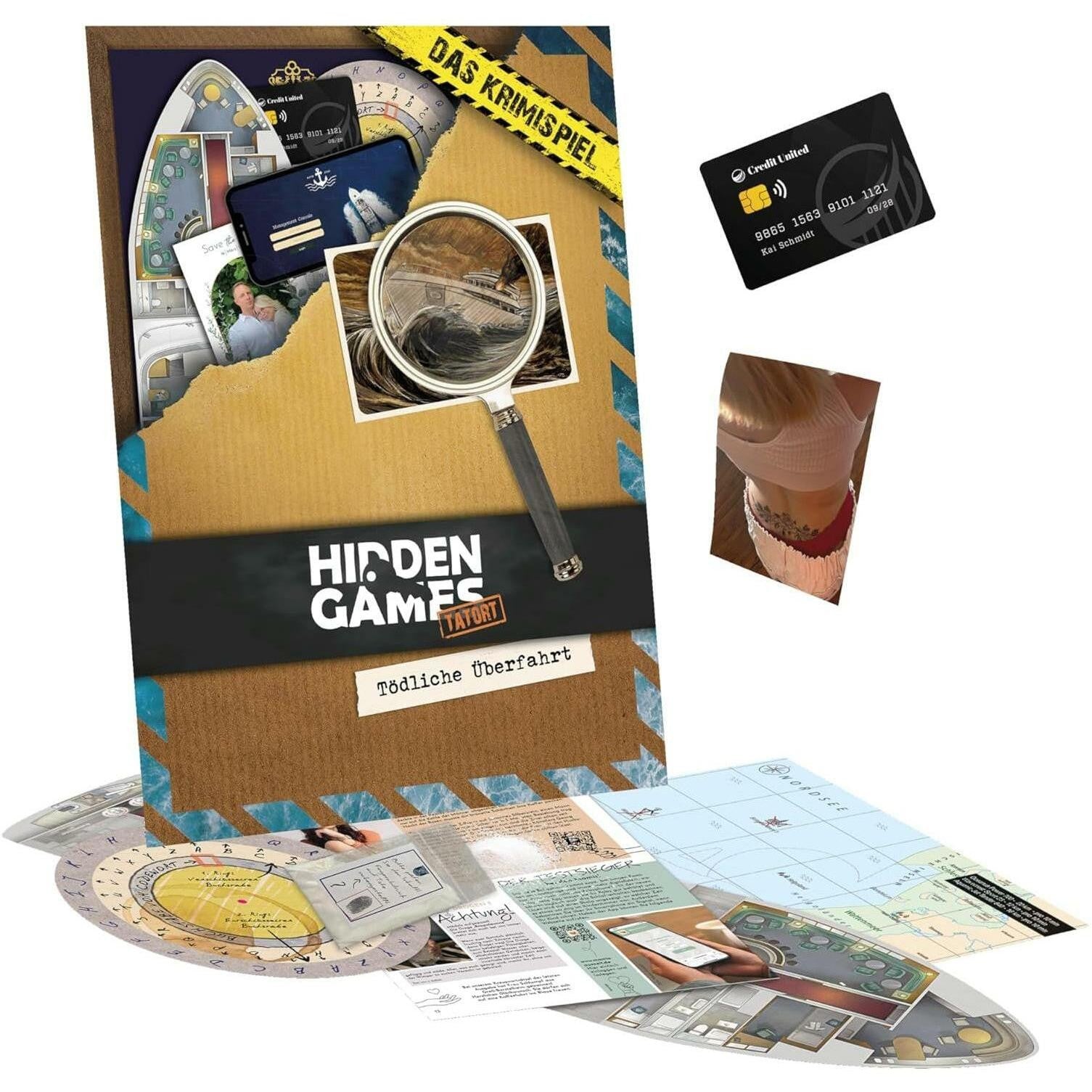 Hidden Games HGAK09TU Board Game DEADLY CROSSING Card Game Detective (4260686490977)