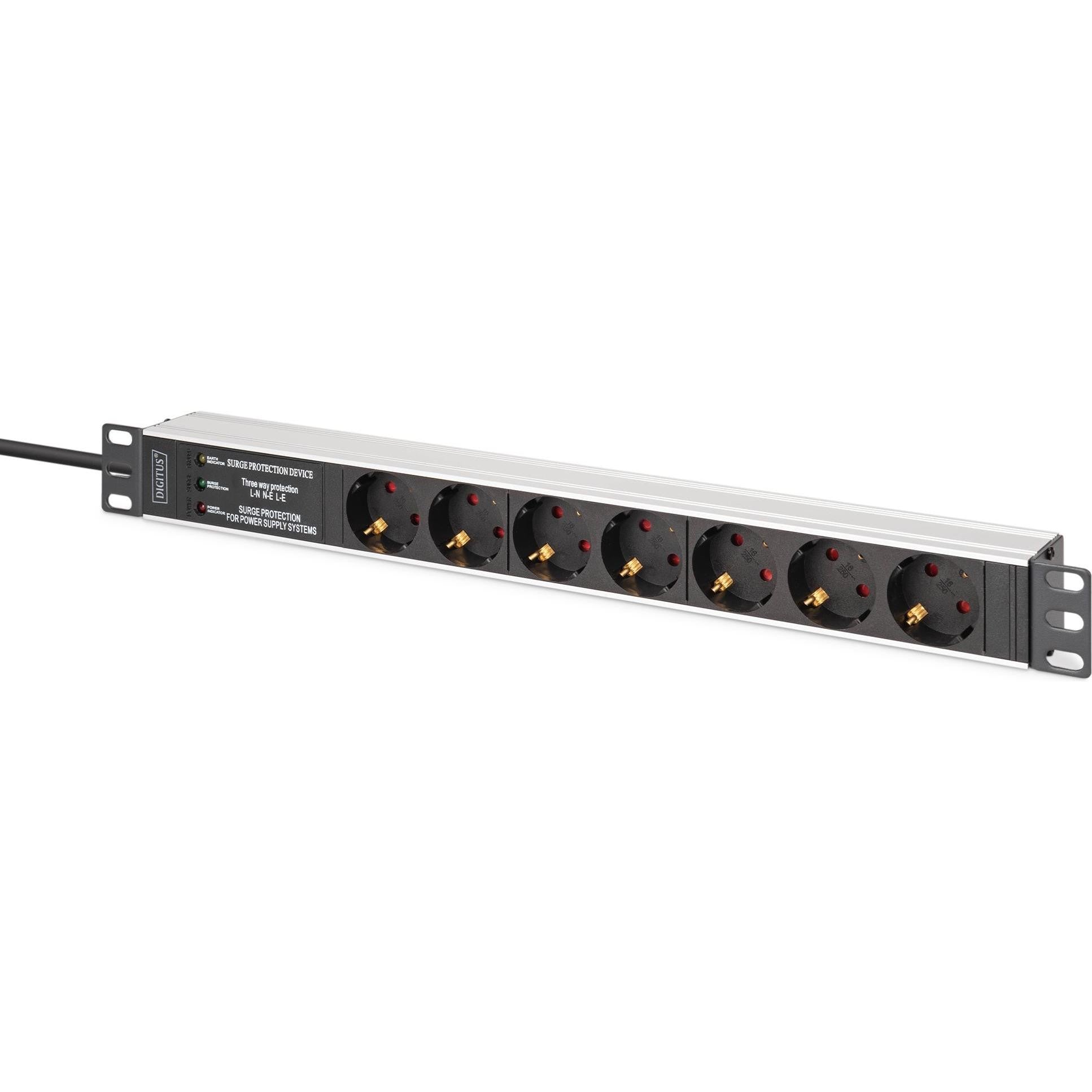 DIGITUS 1U Alu PDU Rackmount - 6x Safety Outlets - DN-95441