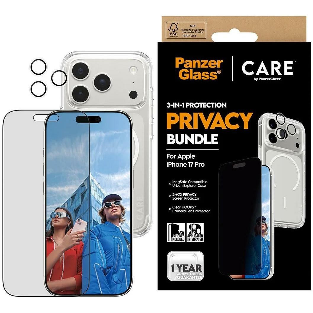 PanzerGlass CARE 3-in-1 Flagship Privacy Bundle iPhone 17 Pro (CR41097)