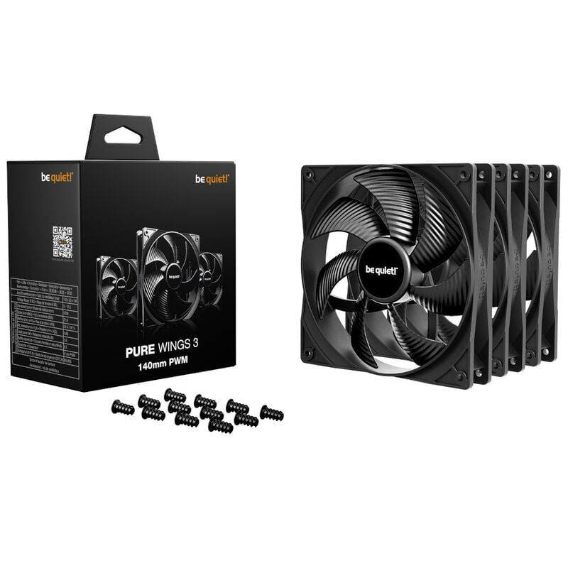 Be Quiet! Gehäuseluefter Pure Wings 3 3-Pack 140mm PWM black (BL139)