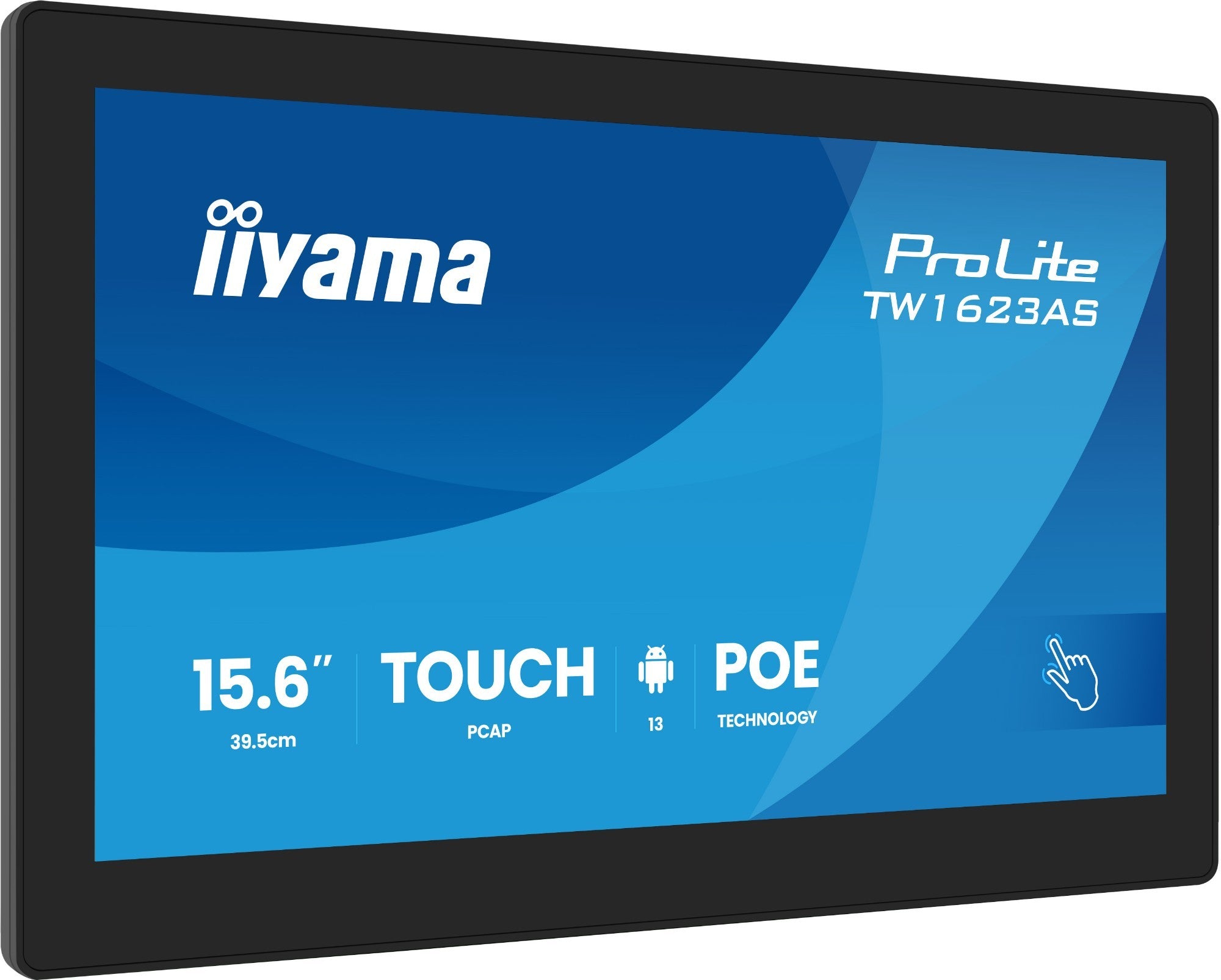 Iiyama ProLite TW1623AS-B3P LED-Monitor 39.5 cm (15.6") - Android-PC - Touchpanel-PC - 1 RK3568 / 2 GHz - 4 GB RAM - eMMC 32 GB SSD - Mali-G52 - Bluetooth 5.2, 1GbE - WLAN: 802.11a/b/g/n/ac, Bluetooth 5.2 - Android 13 - 1920 x 1080 (Full HD