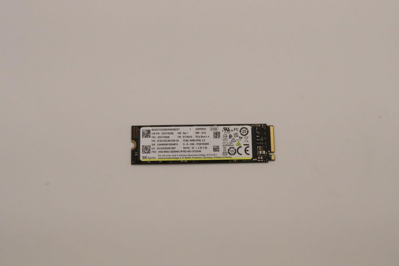Lenovo SSD 512GB M.2 2280 PCIe4x4 (5SS1F20635)