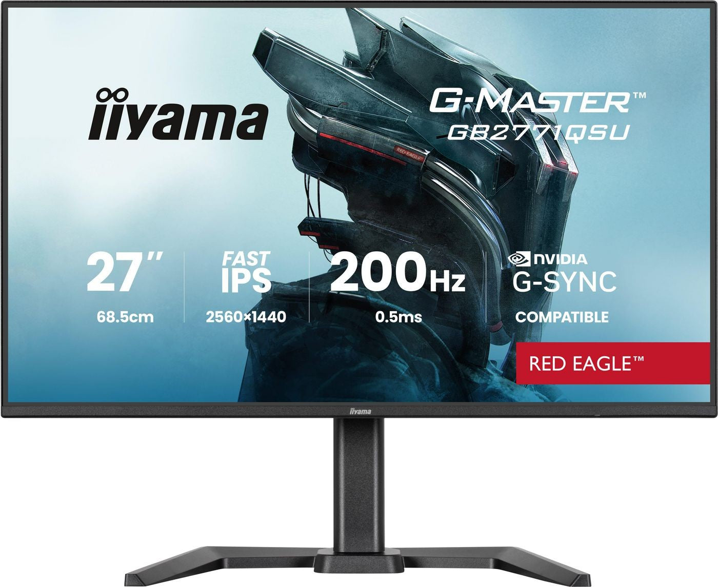Iiyama G-Master GB2771QSU-B1 Red Eagle Gaming Monitor - 27" QHD, 200Hz, G-Sync (GB2771QSU-B1)