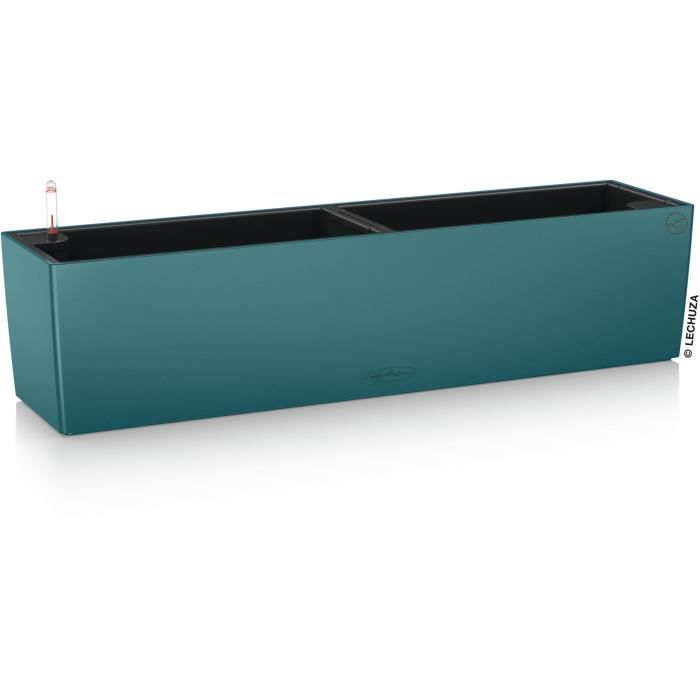 LECHUZA Balcony Planter Balconera Color 80 - 79 x 19 x 19 cm - Petroleum Blue