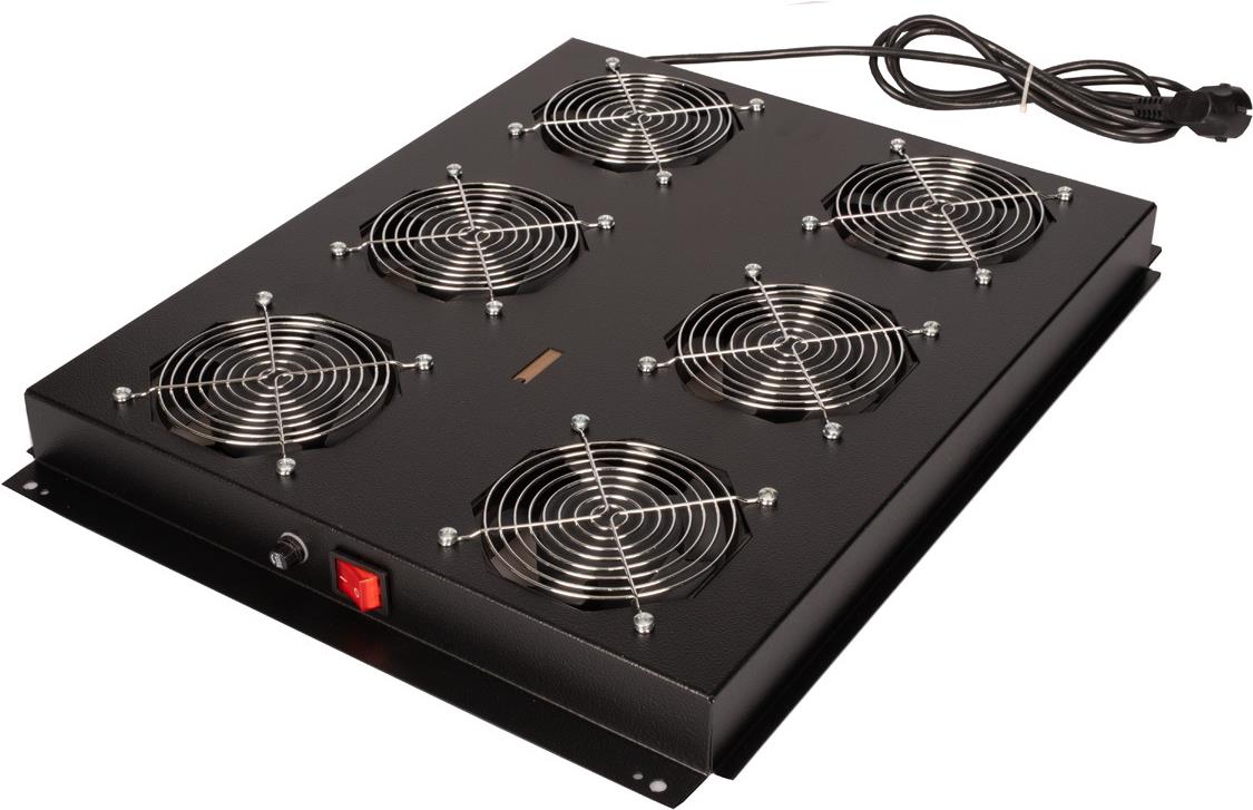 ROLINE 19-Inch Fan Unit with 6 Fans ON/OFF for Server Racks Black (26.21.0310)