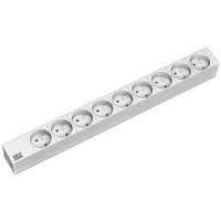 19" Steckdosenleiste "Classic", 9-fach, für Frankreich und Belgien, Anschlussleitung 2,0 m, hellgrau RAL 7035 Steckdosenleiste mit Anschlussbuchsen für französische und belgische Stecker (333.418)