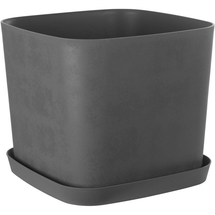 Pot de fleurs carré - GARDEN ID - Swing Carré - 36 L - 40 x 40 h 32 cm - Gris