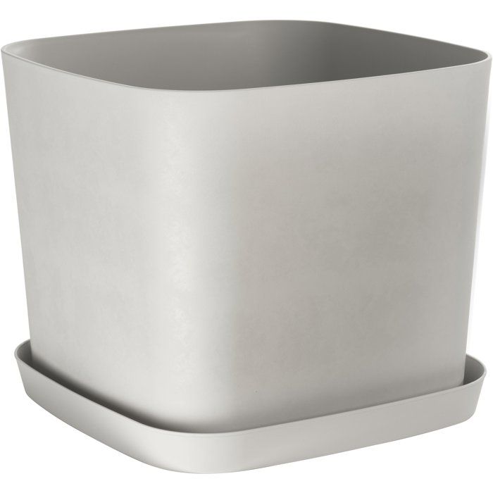 GARDEN ID Square Flower Pot - 36 L - 40 x 40 x 32 cm - White Stone