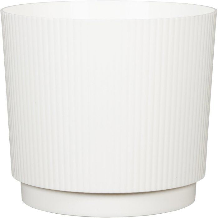 Round Cache-Pot - GARDEN ID - Lino - Ø 25 - 7 L - H 22 cm - White