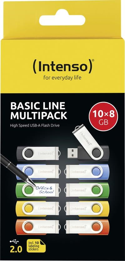 Intenso Basic Line USB Typ-A 2.0/s Drehring Schwarz Blau Gruen... - Flash-Speicher - unsortiert (3503561)