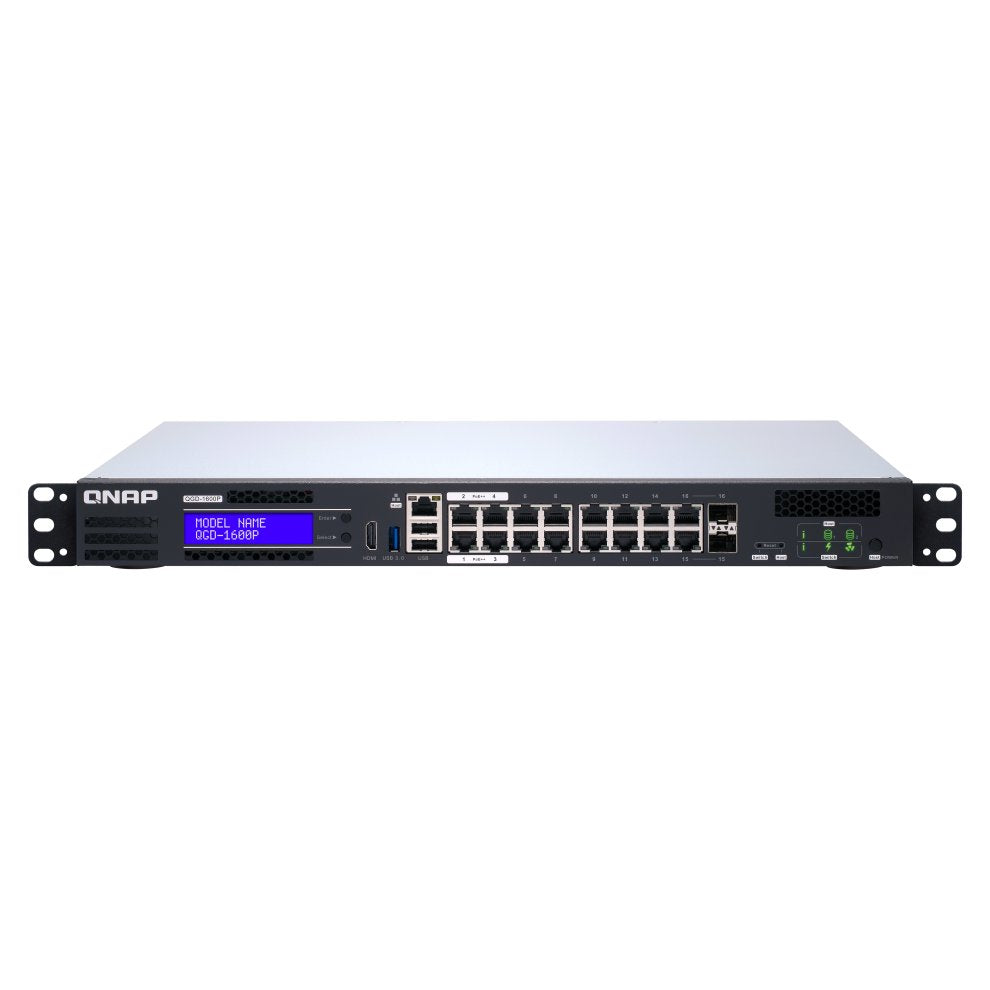 QNAP QGD-1600P Managed Gigabit Ethernet (10/100/1000) black - grey Power over Ethernet (PoE) (QGD-1600P-4G)